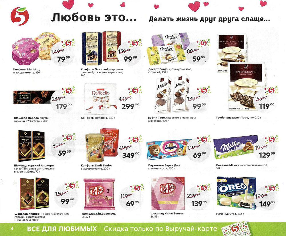 Каталог магазина Пятерочка на 23 февраля и 8 марта 2020 года