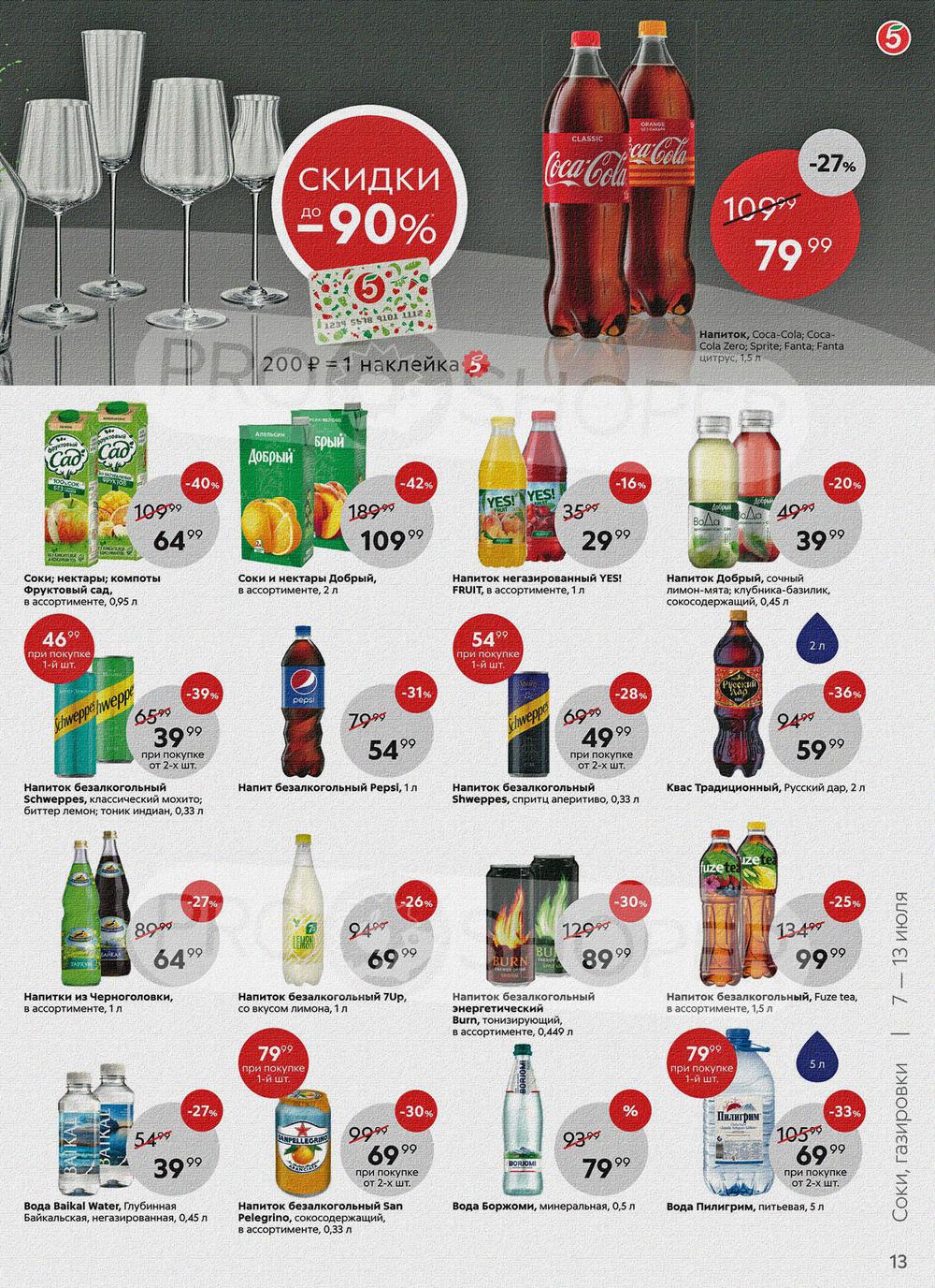 В пятерочке скидки на какие продукты в москве