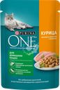Корм влажный для взрослых кошек PURINA ONE Housecat с курицей и морковью в соусе, 75г