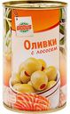 Оливки Глобус фаршированные лососем, 300 г