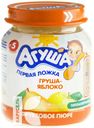 Пюре АГУША фруктовое груша-яблоко 0% 115г