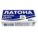 Масло сладко-сливочное ЛАТОНА, Крестьянское, 72,5%, 180г