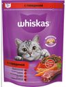 Корм сухой полнорационный Whiskas для взрослых кошек Вкусные подушечки с нежным паштетом. Аппетитный обед с говядиной, 800г