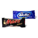 Скидка на конфеты минис Snickers, Bounty, Twix, Mars, Milky Way, 100 г