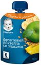 Пюре Gerber Фруктовый Коктейль со злаками с 6 мес., 90 г