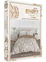 Комплект постельного белья евро для Snoff Канела сатин цвет: серый/пыльная роза/светло-коричневый, 4 предмета