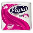 Туалетная бумага Papia белая трехслойная 4 шт