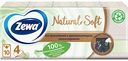 Носовые платки бумажные Zewa Natural Soft 4 слоя, 10 упаковок × 10 шт.