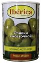 Оливки зеленые Iberica с косточкой в рассоле, 300 г