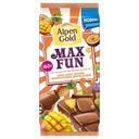 Шоколад ALPEN GOLD, Макс Фан, молочный, фрукты-карамель-шарики, 160г
