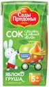 Сок «Сады Придонья» Яблоко груша с мякотью с 5 мес., 125 мл