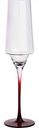 Бокал для шампанского хрустальный на красной ножке, 265мл