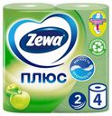 Туалетная бумага Zewa Plus Яблоко 2 слоя, 4 рулона