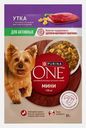 Влажный корм для активных собак мини-пород с уткой пастернаком и фасолью Purina ONE Mini 85г