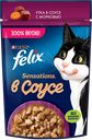 Корм для кошек FELIX® Sensations соус утка-морковь, 75г