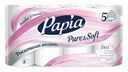 Туалетная бумага, Papia, 5 слоёв, 8 рулонов