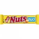 Батончик шоколадный Nuts Duo с цельным фундуком, карамелью и нежной нугой, 66 г