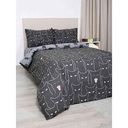 Комплект постельного белья 1,5-спальный Mona Liza kids Nyx Чёрные кошки ранфорс цвет: чёрный/серый, 4 предмета