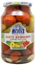 Ассорти овощное «Меленъ» маринованное кабачки огурцы и томаты черри, 900 г