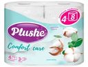 Туалетная бумага "Comfort Care", Plushe, 3 слоя, 4 рулона
