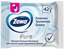 Бумага туалетная влажная Zewa 42шт Pure