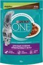Корм консервированный для кошек PURINA ONE с уткой и индейкой, для особенно привередливых к вкусу, 75г