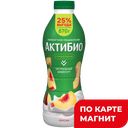 АКТИБИО Биойогурт пит персик 1,5% 870г пл/бут(Данон):6