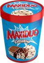 Мороженое MAXIDUO Страчателла, молочное с какаосодержащим соусом, кусочками шоколадного печенья и темного шоколада 6,5%, без змж, картонный стакан, 282г