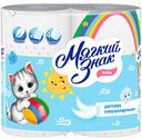 Туалетная бумага детская гипоаллергенная Мягкий знак Baby 2 слоя, 4 рулона