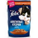 Корм для кошек Аппетитные кусочки в желе Felix с курицей и томатами, 85 г