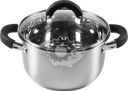 Кастрюля HOMECLUB Comfort, с силиконовыми ручками, нержавеющая сталь, индукция, 2.5л Арт. GS-4