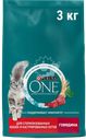 Корм сухой для взрослых кошек PURINA ONE Sterilised с говядиной и пшеницей, для стерилизованных, 3кг