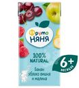 Нектар ФрутоНяня яблоко-банан-вишня-малина Снежный карнавал неосветлённый 6 месяцев+, 200мл