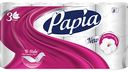 Туалетная бумага Papia белая 3 слоя, 8 рулонов