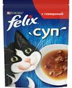 Корм консервированный неполнорационный Felix Суп для взрослых кошек с говядиной, 48г