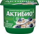 Биойогурт АКТИБИО Черника, 5 злаков, лен 3%, без змж, 130г