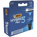 Сменные касcеты для бритвенных станков Bic Flex 3 hybrid, 8 шт.