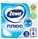 Туалетная бумага Zewa Плюс Белая 2 слоя, 4 рулона