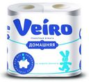 Бумага туалетная Veiro Домашняя Белая 4 рулона 2 слоя