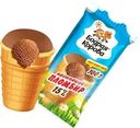 Пломбир Бодрая корова Шоколадный в вафельном стаканчике 15% БЗМЖ 100г