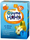 Сок яблочно-грушевый с мякотью без сахара «ФрутоНяня», с 5-ти мес., 200 мл 