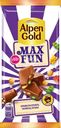 Шоколад молочный ALPEN GOLD МаксФан со взрывной карамелью/мармеладом/печеньем, 140г