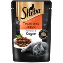 Корм для кошек SHEBA ломтики в соусе, телятина-язык, 75г