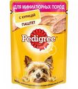 Корм для взрослых собак миниатюрных пород Pedigree паштет с курицей, 80 г
