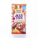 Шоколад молочный Alpen Gold Max Fun Манго, ананас, марукуйя, взрывная карамель, шипучие шарики 150гр