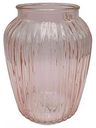 Ваза банка NiNa Glass Луана прозрачное стекло цвет: розовый, 15×19,5 см