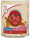 Сухой корм Purina ONE с говядиной и рисом повседневный для собак мелких пород 600 г