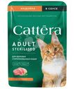 Корм Cattera с индейкой в соусе консервированный полнорационный для взрослых стерилизованных кошек, 75г