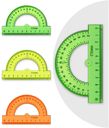 Транспортир 10см, 180  СТАММ, пластиковый, отливная шкала, п