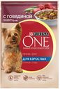 Корм для взрослых собак PURINA® ONE Мини говядина-картофель-горох, 85г
